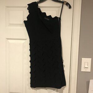 David Koma Black One Shoulder Sculpted Mini Dress LBD – Size M